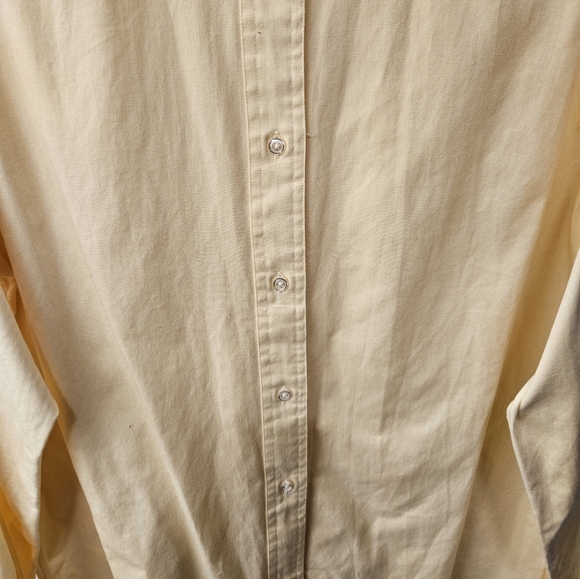 Vintage - J. Crew Cotton Single Needle Tailored Yellow Button Up Shirt - Size L - Picture 2 of 9